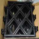 5.25FT Garden Trellis Support Fence,Metal Wall Lattice Climbing Frame for Climbing Plants Outdoor, Black Iron Pipe Fence for Potted Plants Indoor for Ivy Vines Vegetable Flower, Patio, Lawn, Yard