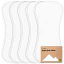 Organic Burp Cloths Baby Boy & Girl - 5-Pack Super Absorbent Cotton Burping Cloths for Babies, Soft & Plush Newborn Spit Up Rags, Infant Towels for Milk Spit Up, Unisex, Large 21" x 10" (Soft White)