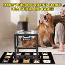 ADENGL 1.6 Gallon Elevated Dog Water Bowl for Large Dogs, 4-Height Adjustable (1318'') Raised Stainless Steel Bowl with Spill-Proof Mat & Sturdy Metal Stand, Easy-Clean Feeder for Indoor/Outdoor Use