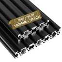 2040 V Slot Aluminum Extrusion European Standard, 1000 mm Anodized Linear Rail for 3D Printer, CNC, Furniture, DIY, Display Stand, Precision Cut Profiles, 5 Pcs Black