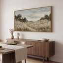 Large Framed Vintage Neutral Landscape Wall Art for Living Room, 60x30 Inch