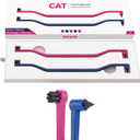 RYERCAT Set of Dual Sided Cat Toothbrushes - Kitten Toothbrush with Micro Head to fit into Kittens Mouth - Cat Dental Care Supplies Pet Toothbrush for Cats (Flamingo Pink and Space Blue)