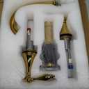 Bathroom Basin Brass Faucet, Brush Gold Widespread, Luxury Mixer Hot and Cold Shower Room Sink