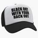 No Brand One Size Black Out with Your Rack Out Funny Sexy - Vintage Retro Style Trucker Cap Hat