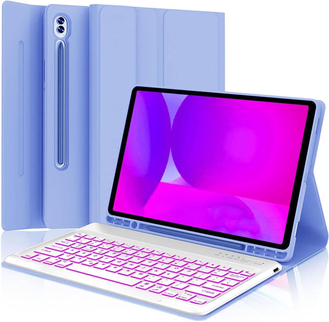 Keyboard Case for Samsung Galaxy Tab 10 FE Plus 13.1inch, S10 FE+ Smart Keyboard Case Magentic Keyboard Cover with S-Pen Holder, Purple