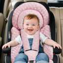 BOMOLOUR Infant Car Seat Insert with Removable Cushion for Baby Preemie Newborn Infant, Reversible carseat Insert Head Body Support Fits for Stroller, Baby Swing, Rocker, Bouncer, Bassinet - Pink