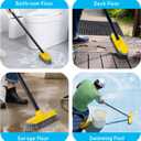 Deck Brush with Long Handle, Floor Scrub Broom for Shower, 50'' Outdoor Scrubber for Carpet, Boat, Patio, Garage, Concrete Cleaning