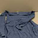 OFEEFAN Long Sleeve Sweater Dress Fall Dresses 2025 V Neck Empire Waist Baby Doll Dresses Women Casual Dress with Pockets (X-Large, Blue)