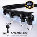 JILRON Room Divider Curtain Ceiling Curtain Track Set for Blackout and Privacy (Black Curtain + Black Track) 106" W x 84" L -1 Piece