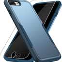 for iPhone 7 Plus Case,with Screen Protector,[Military Grade Drop Tested] Heavy-Duty Tough Rugged Shockproof Protective Phone Case for iPhone 8 Plus 5.5, Blue