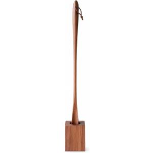 SASAHARA Shoehorn Maru 30.3 Inch with Kaku Stand, Long Handle, Wooden Shoehorn, Made in Japan, Shoehorn, Brown Color,Walnut Wood