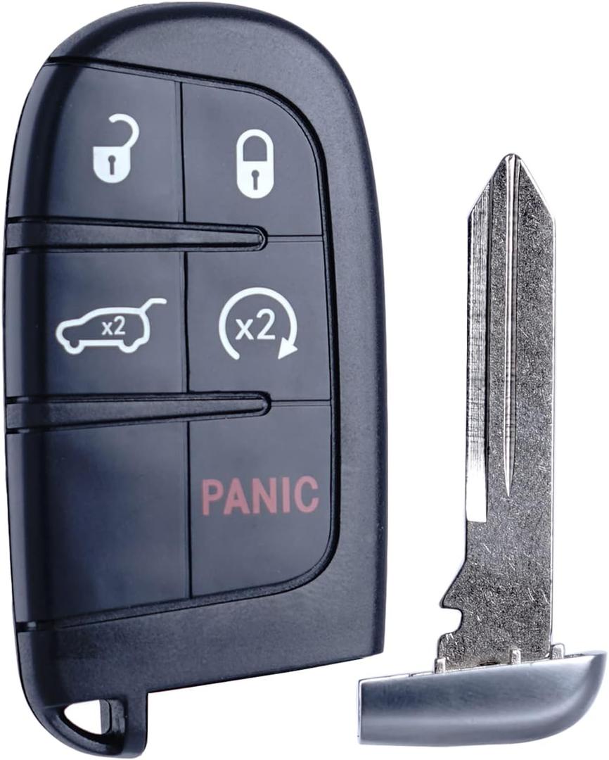 Key Fob Replacement Compatible for Jeep Grand Cherokee 2014 2015 2016 2017 2018 2019 2020 2021 Proximity Smart Key Car Keyless Entry Remote Control Remote Start M3N-40821302 68143505AC 68143505AA