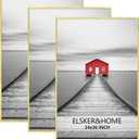 ELSKER&HOME 24x36 Poster Frame 3 Pack, Gold Picture Frame for Horizontal or Vertical Wall Mounting, Sturdy and Scratch-proof
