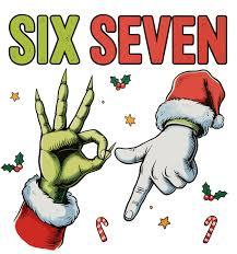 Katinat Funny Christmas Ornaments, Santa Says Six Seven Meme 67 Ornament, Christmas Stocking Stuffers Gifts for Teens Kids Friends Coworkers (SIX Seven Ornament)