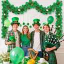 50FT St Patrick's Day Tinsel Garland, Green Gold Shamrock Clover Garland, Shiny Metallic Hanging Shamrock Streamer St Patricks Day Decorations Irish Decor