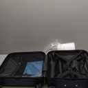 Flight Knight Carry On Suitcase 18x14x8" Hardside Built In TSA Lock & USB Port Lightweight Luggage Silent Double Spinner Wheels Maximum Underseat Carry-On Bag For American & United Approved Airlines (Navy)