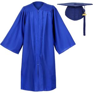 Unisex Matte Graduation Gown and Cap Set with Tassel for Middle High School Bachelor 48