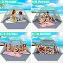 Gorich Beach Tent Sun Shelter for 3-10 Person with UPF 50 UV Protection, Lightweight & Easy Setup Beach Shade Canopy, Portable Beach Shade Tent Beach Cabana
