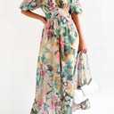 Maxigerui Women's Summer Floral Maxi Dress Spring Wedding Guest Dress 2026, XL