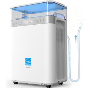 avylo Dehumidifier for Basement with Pump and Hose, Max 90 Pints/D, White