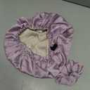 Zixsavk Adjustable Double Layer Silk-Satin Hair Bonnet for Sleeping Women – Anti-Frizz Curly Hair Sleep Cap, Hair Protector for Night, Moisture Retention Soft Bonnet for Natural Hair (Light purple,L)