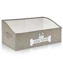 Mutiearo Dog Toy Basket, Collapsible Dog Toy Box with Handle, Perfect for Storing Pet Toys and Accessories (Light Khaki)