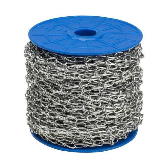Yaocom 100 ft Galvanized Steel Hanging Jack Chain Silver Metal Link Chain Roll Spool for Light Fixture,Bird Feeders,Overhead Lights, Artworks, Flowerpots(2mm)