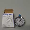 SENCTRL 0-160 Psi Glycerin Liquid Filled Air Pressure Gauge, 2.5" Dial Size, 1/4" NPT Lower Mount, Stainless Steel Case, Water Pump, Tire, Large Air Compressor, Well Pump, RV Regulator Pressure Test