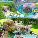 SZMP 3.5W Solar Fountain Pump, All-Glass Panel Solar Water Pump Kit with Stake & 4 Anti-Drift Rods, 9.8FT Cable 8 Nozzles for Bird Bath, Garden, Backyard, Fish Tank
