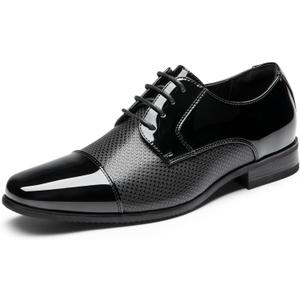Bruno Marc Men's Patent Tuxedo Dress Shoes Classic Lace-up Formal Oxfords (8.5)