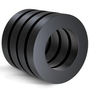 4 Pcs Large Ferrite Ring Magnets OD2.36 X ID1.26 X 10mm Ceramic Round Magnets with Hole Round Disc Donut for DIY Science Projects Classroom Laboratory