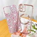 Fiyart Designed for iPhone 11 Case,Compatible with MagSafe Cheetah Print Plating Camera Protection Magnetic Clear Glitter Leopard Print Shockproof Phone Bumper for Women Girls 6.1"-Pink