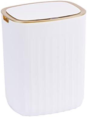 ELPHECO 3.5 Gallon Waterproof Motion Sensor Bedroom Trash Can with Lid Bathroom Decor, Bathroom Accessories Automatic Garbage Bin for Living Room Office, Golden