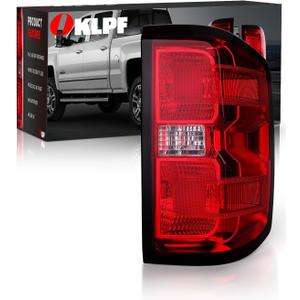 OKLPF Rear Brake Tail Lights Compatible With 2016-2019 Chevy Silverado 1500 2500HD 3500HD,GMC Sierra 3500 HD,Replacement Red Taillights Assembly,Included Bulbs and Harness,Right Passenger Side