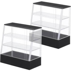 Ibasenice 2Pcs Miniature Doll House Bakery Cabinet with Sliding Doors Miniature Store Cupboard for Dollhouse Accessories and Mini Furniture Decoration 5.23X5.11X2.59In