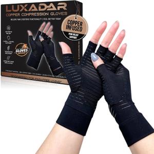 UPDATED Fingerless Compression Gloves, Post-Surgery, Copper Hand Arthritis Gloves for Pain Reliever, Carpal Tunn (Medium)