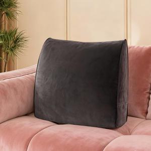 Daneey Back Pillow for Sitting in Bed, Back Support Pillow for Couch, Back Pillow for Couch Replacement, Removable Velvet Cover, Black, 23.5*5*20 Inches
