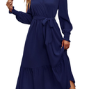PRETTYGARDEN Women's Floral Boho Dress Fall Long Sleeve Wrap V Neck Ruffle Flowy Maxi Spring Wedding Guest Vacation Dresses, XXL