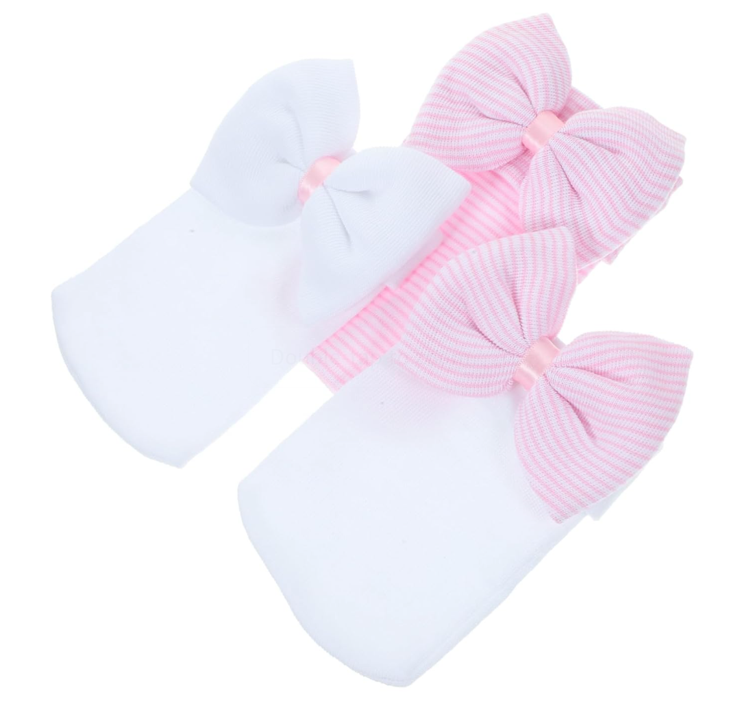 3Pcs Bowknot Hats Winter Warm Caps for Soft Knit Headwear Adorable Design for Months Present for Parents