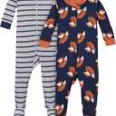 2-Pack Baby & Toddler Boys Camo Snug Fit Footed Cotton Pajamas (18 Months, Fox Grey)