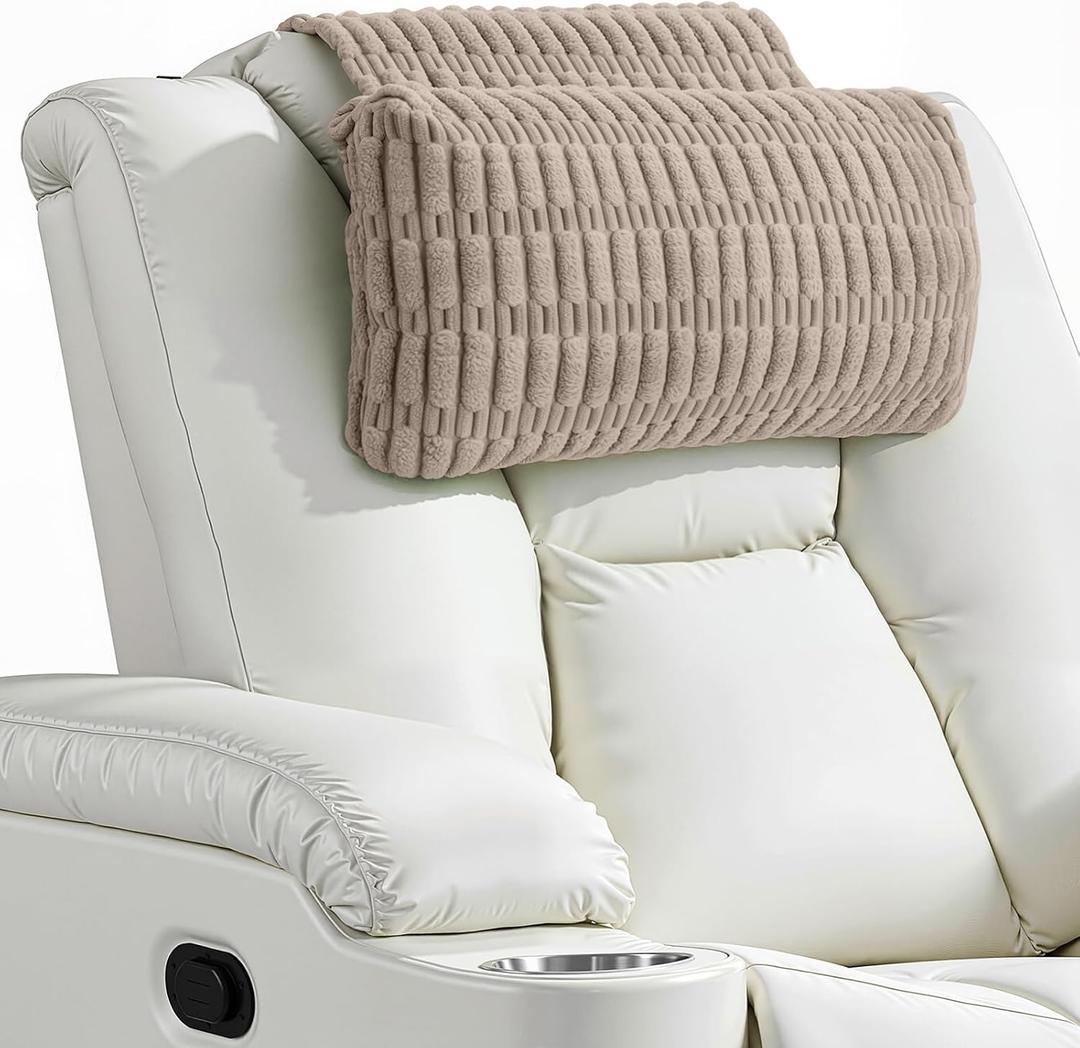 Recliner Pillow Soft Corduroy Neck Pillow for Recliner, Adjustable Recliner Headrest Pillow with Weighted Back Flap Non-Slip Head Pillow for Recliner, Couch, Chair, Sofa