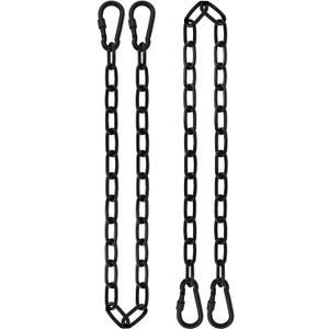 2 Pack 44in Hanging Chair Chain with 4 Carabiners, 500LB Capacity Hanging Kits Heavy Duty Hanging Chair Hardware for Hammock Swing Punching Bags Sandbag Indoor Outdoor Yoga Gym (Black, 44in)