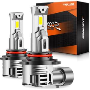 SEALIGHT 9005 Bulbs 800% Brightness 40000LM Super Bright, OEM Fit 6500K White, 20 Years Lifespan with Silent Fan & Heat Dissipation, IP68 & Error-Free Installation, 2 Pack