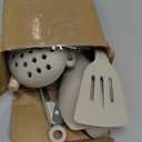 oannao Silicone Cooking Utensils Set - 446F Heat Resistant Silicone Kitchen Utensils for Cooking,Kitchen Utensil Spatula Set w Wooden Handles, BPA FREE Gadgets for Non-Stick Cookware (Khaki)