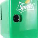 Sprite Mini Fridge - 6 Can Refrigerator for Bedroom Office, Portable Table Top Beverage Cooler, 12V 110V Refrigerador For Drinks, Soda, Wines, Use In Car, Dorm, Outdoor, Patio