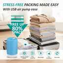 Cozy Essential Travel Vacuum Storage Bags with Rechargeable Cordless USB Pump, Space Saver Bags for Luggage, Suitcase, Carry-On, for Clothes, Blankets, Bedding & Seasonal Storage,30 Combo