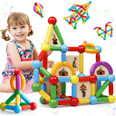 MAGBLOCK 90PCS Magnetic Building Sticks Toy Building Blocks Gift for Boys and Girls, Magnet Sticks Balls and Rods Sets, Sensory Montessori Toys for Preschool Toddlers Kids