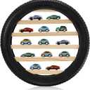 Lineshading Tire Toy Box Wall Car Display Shelf Model Car Display Case Stand for 1/64 Collectibles Cars,Collectibles,Toy Figurines(Diameter 16 Inches)