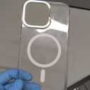 TORRAS Magnetic Slim Fit for iPhone 16 Pro Max Case with Stand, Compatible with MagSafe, Built-in Stash Stand, Ultra Thin 16 ProMax Case, Lightweight Non Yellowing Hard Back 16 Phone Case 6.9'', Clear (5-Diamond Clear)