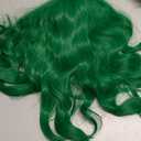 BERON Green Wigs for Womens Short Curly Wavy Hair Wig Girls Dark GreenSide Part Wigs Heat Resistant Synthetic Party Cosplay or Daily Wig